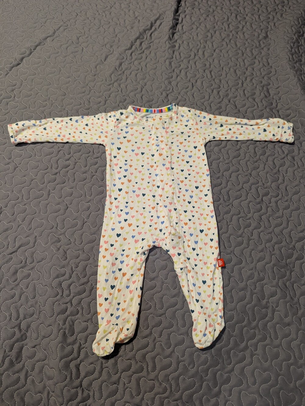 Magnetic Me Organic Cotton Heart Magnetic Pajamas Footed Size 0-3M Hearts